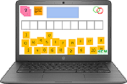 Chromebook with number cards resource on the screen